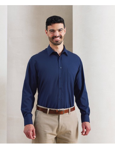 PRE-PR200-Mens Poplin Long Sleeve Shirt